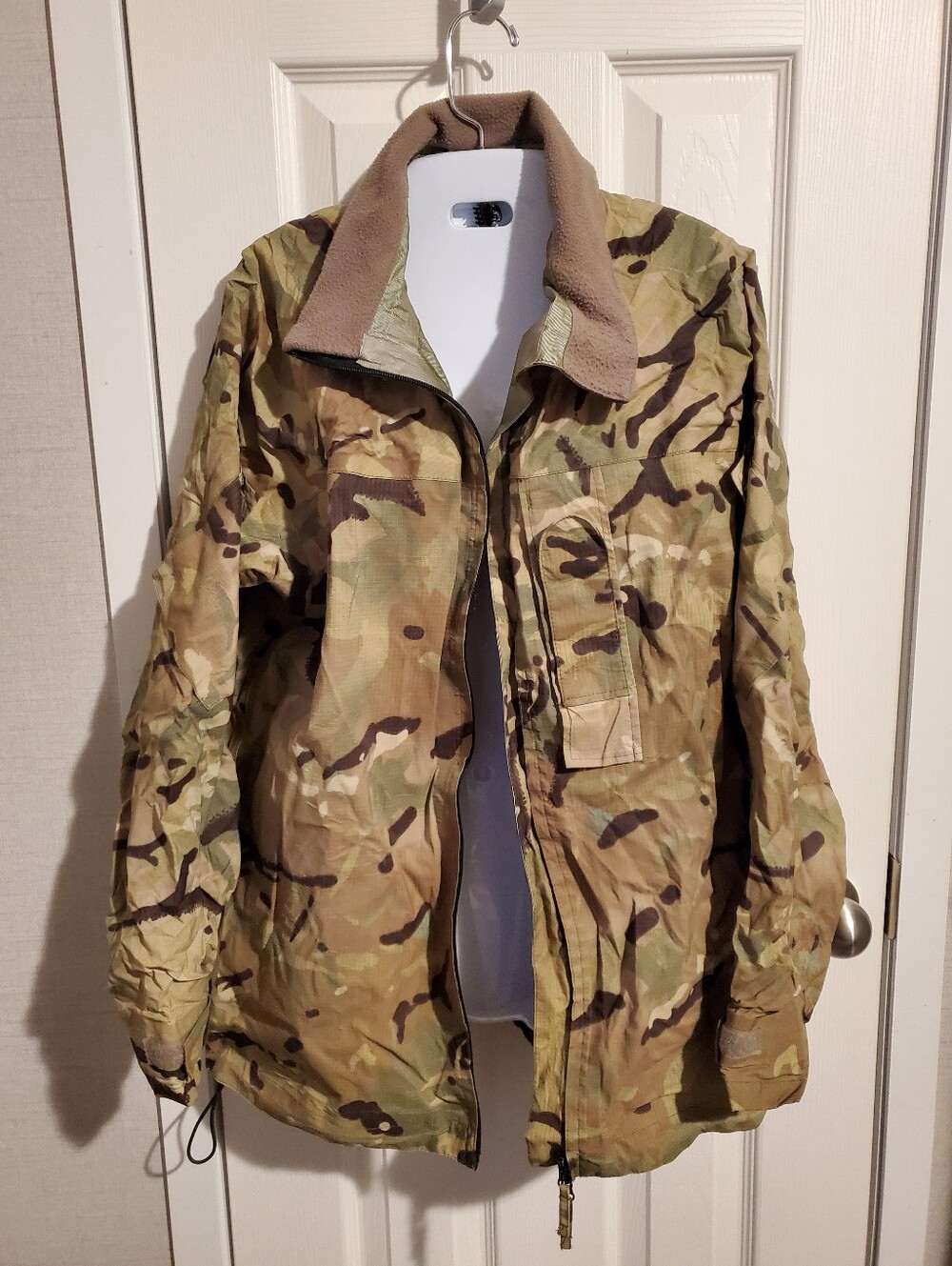 Men's Tactical Camo Jacket with Fleece Collar - Multicolor